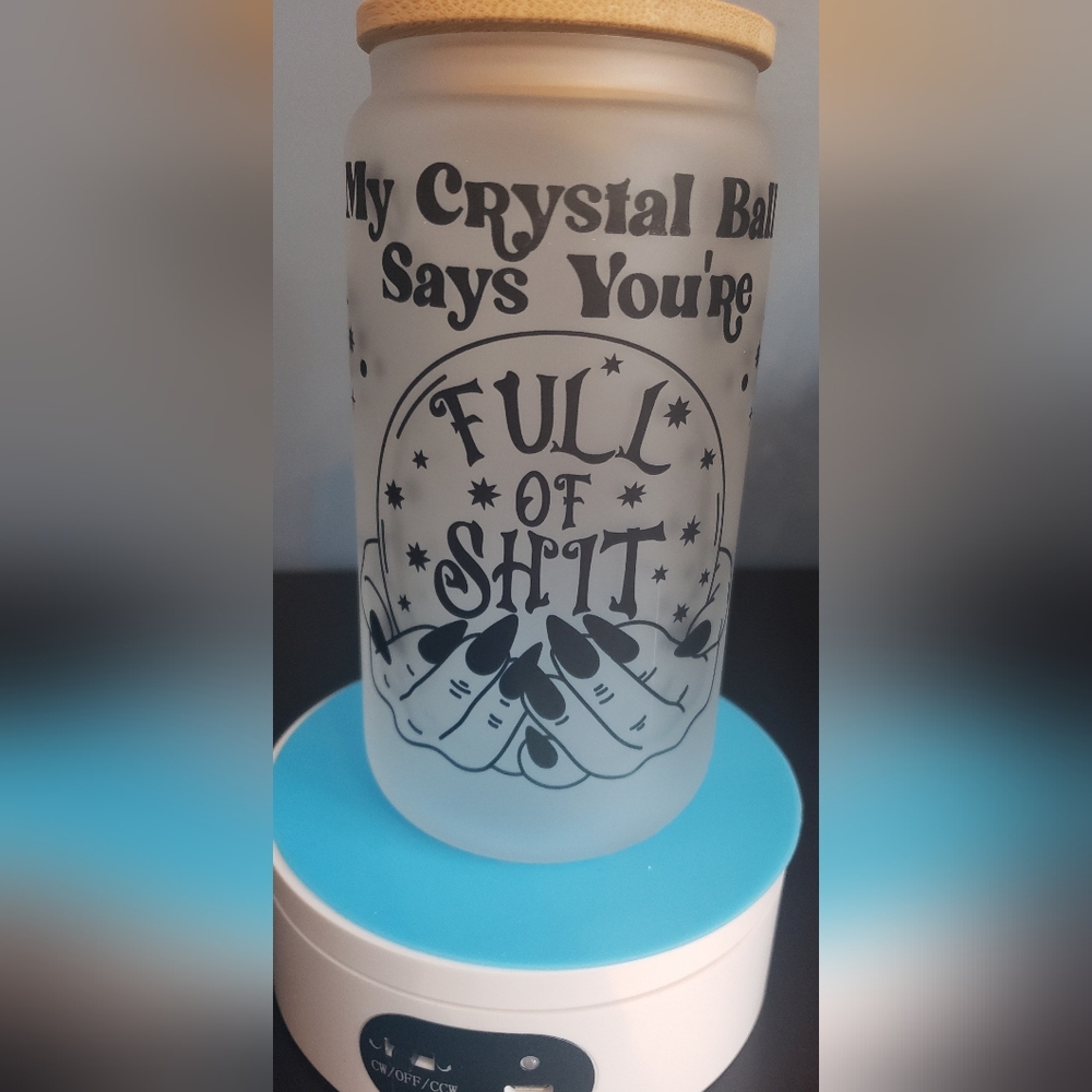 16 oz glass can- Handmade